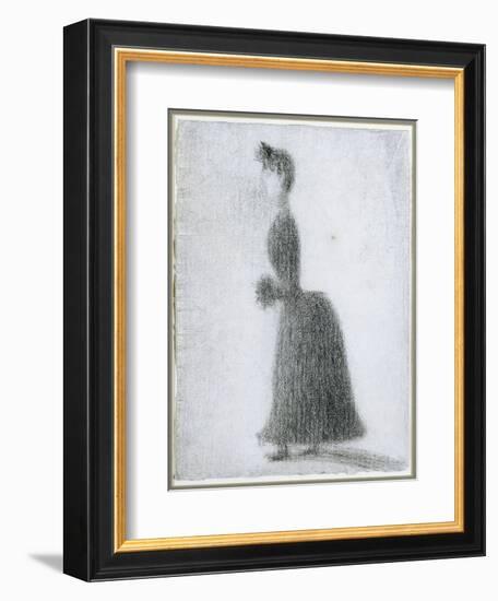 The Walker with a Muff, C.1884-Georges Seurat-Framed Premium Giclee Print