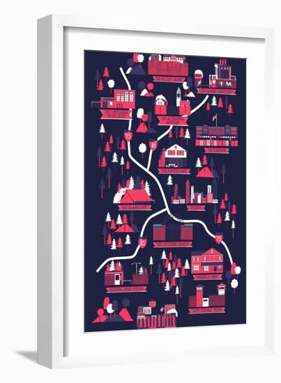 The Walking Dead Map-Robert Farkas-Framed Premium Giclee Print