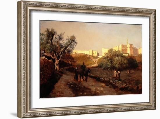 The Walls of Jerusalem, 1874 (Oil on Panel)-Edwin Lord Weeks-Framed Giclee Print