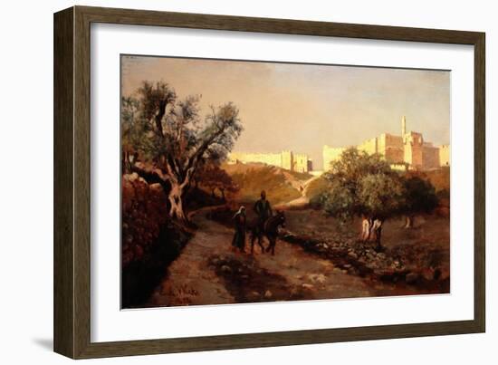 The Walls of Jerusalem, 1874 (Oil on Panel)-Edwin Lord Weeks-Framed Giclee Print