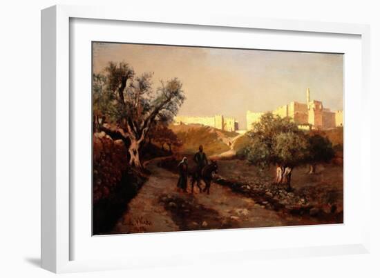 The Walls of Jerusalem, 1874 (Oil on Panel)-Edwin Lord Weeks-Framed Giclee Print