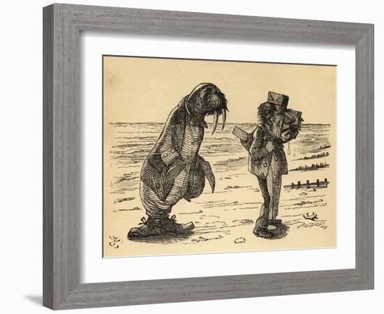 The Walrus and the Carpenter, Illustration from 'Through the Looking Glass' by Lewis Carroll…-John Tenniel-Framed Giclee Print