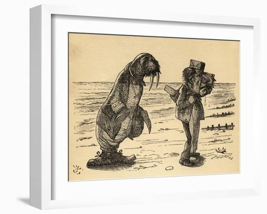 The Walrus and the Carpenter, Illustration from 'Through the Looking Glass' by Lewis Carroll…-John Tenniel-Framed Giclee Print