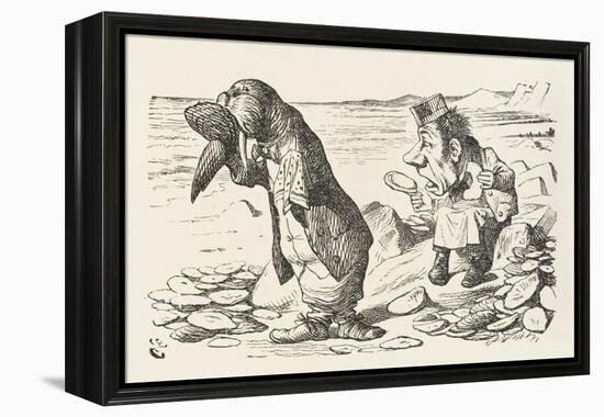 The Walrus and the Carpenter the Walrus Eats the Last Oyster-John Tenniel-Framed Premier Image Canvas