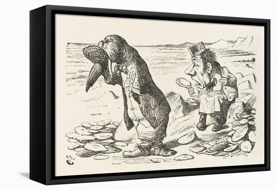 The Walrus and the Carpenter the Walrus Eats the Last Oyster-John Tenniel-Framed Premier Image Canvas