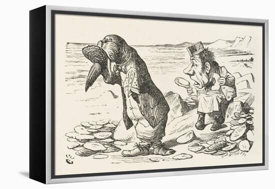 The Walrus and the Carpenter the Walrus Eats the Last Oyster-John Tenniel-Framed Premier Image Canvas