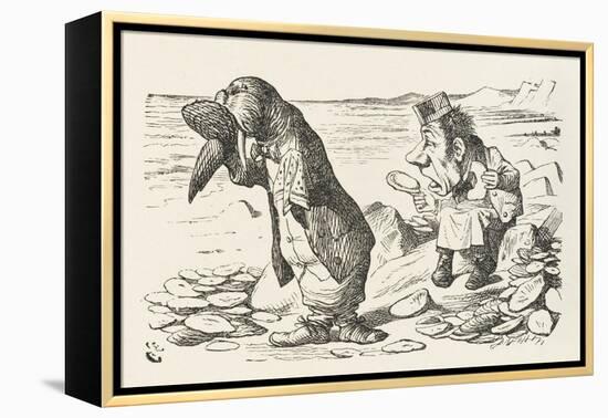 The Walrus and the Carpenter the Walrus Eats the Last Oyster-John Tenniel-Framed Premier Image Canvas