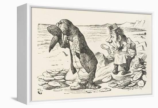 The Walrus and the Carpenter the Walrus Eats the Last Oyster-John Tenniel-Framed Premier Image Canvas