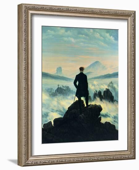 The Wanderer Above the Mists-Caspar David Friedrich-Framed Giclee Print