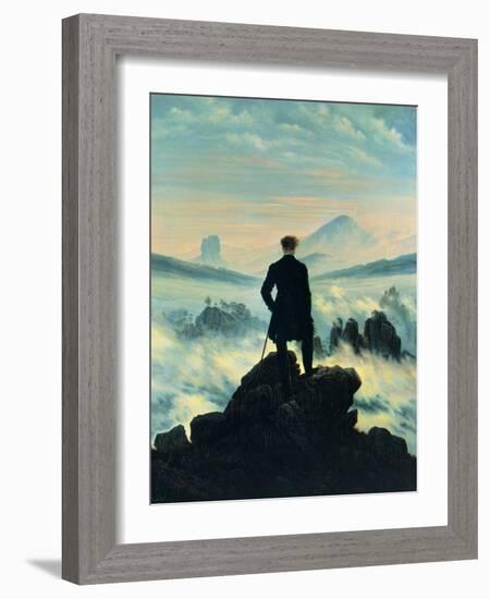 The Wanderer Above the Mists-Caspar David Friedrich-Framed Giclee Print