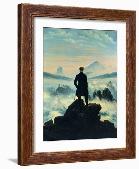 The Wanderer Above the Mists-Caspar David Friedrich-Framed Giclee Print