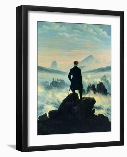 The Wanderer Above the Mists-Caspar David Friedrich-Framed Giclee Print