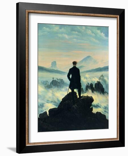 The Wanderer Above the Mists-Caspar David Friedrich-Framed Giclee Print