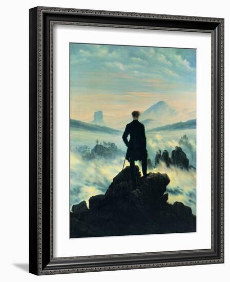 The Wanderer Above the Mists-Caspar David Friedrich-Framed Giclee Print