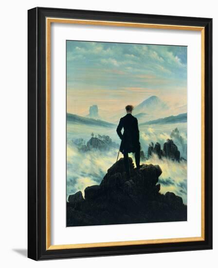 The Wanderer Above the Mists-Caspar David Friedrich-Framed Giclee Print