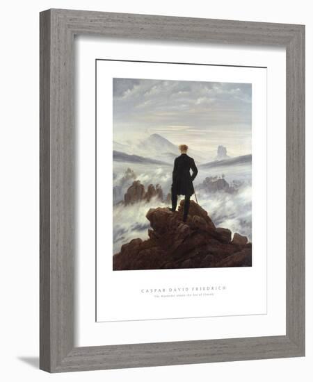 The Wanderer Above The Sea Of Clouds-Caspar David Friedrich-Framed Giclee Print