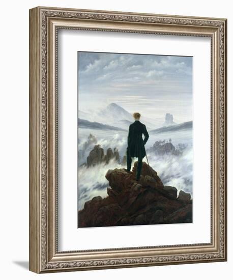 The Wanderer Above the Sea of Fog, 1818-Caspar David Friedrich-Framed Premium Giclee Print