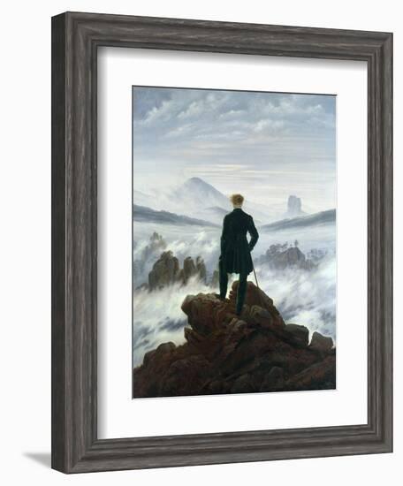 The Wanderer Above the Sea of Fog, 1818-Caspar David Friedrich-Framed Premium Giclee Print