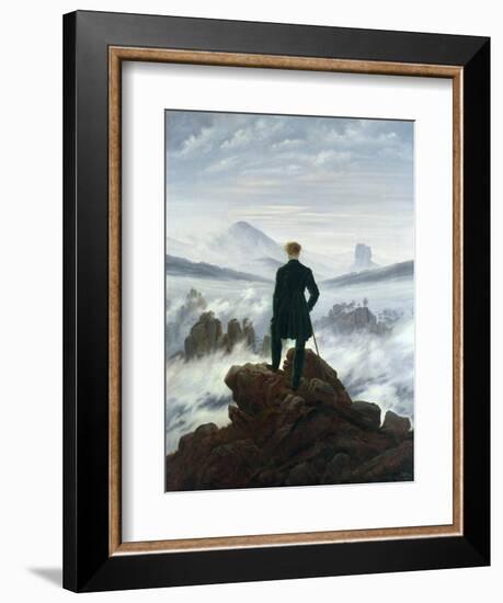 The Wanderer Above the Sea of Fog, 1818-Caspar David Friedrich-Framed Premium Giclee Print