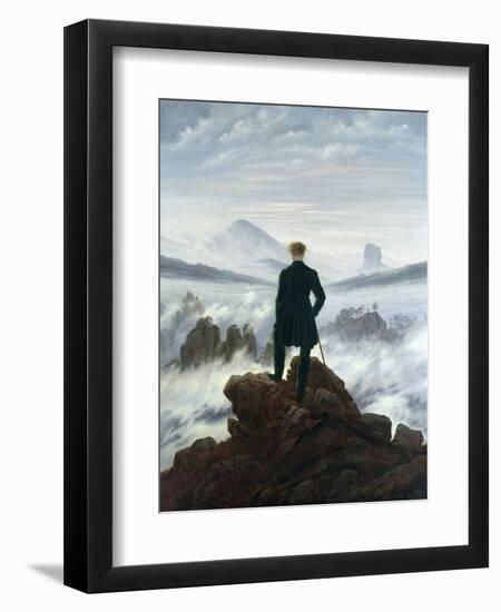 The Wanderer Above the Sea of Fog, 1818-Caspar David Friedrich-Framed Premium Giclee Print