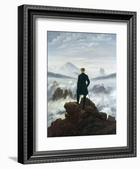 The Wanderer Above the Sea of Fog, 1818-Caspar David Friedrich-Framed Premium Giclee Print