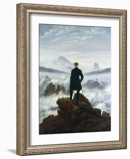 The Wanderer Above the Sea of Fog, 1818-Caspar David Friedrich-Framed Premium Giclee Print