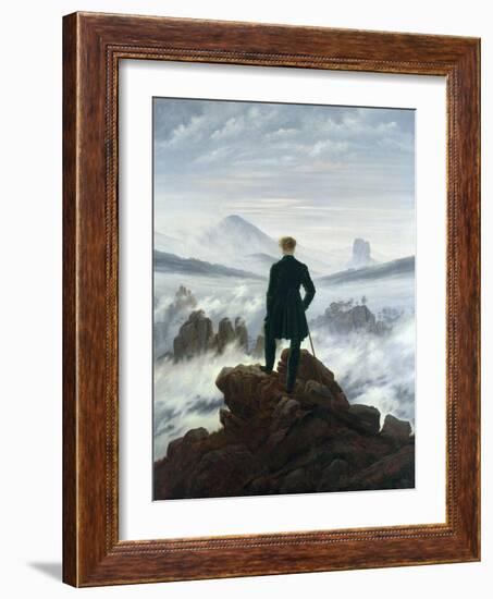 The Wanderer Above the Sea of Fog, 1818-Caspar David Friedrich-Framed Premium Giclee Print