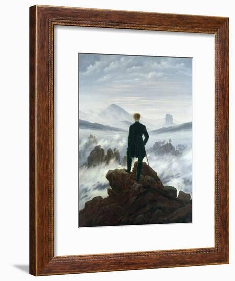 The Wanderer Above the Sea of Fog, 1818-Caspar David Friedrich-Framed Premium Giclee Print