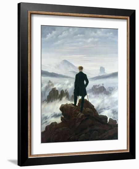The Wanderer Above the Sea of Fog, 1818-Caspar David Friedrich-Framed Premium Giclee Print