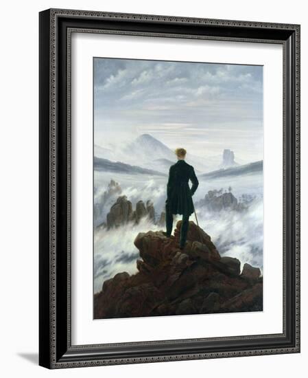 The Wanderer Above the Sea of Fog, 1818-Caspar David Friedrich-Framed Premium Giclee Print