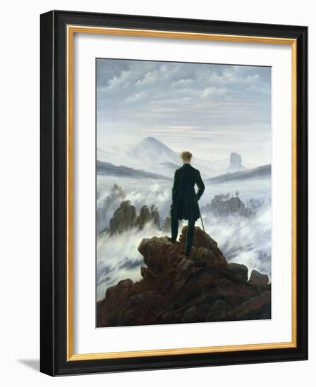 The Wanderer Above the Sea of Fog, 1818-Caspar David Friedrich-Framed Premium Giclee Print