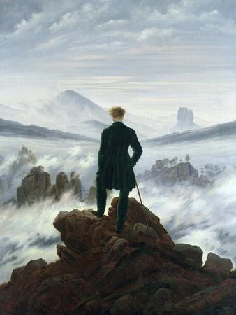Wanderer Above a Sea of Fog German Romantic Art Button Pin FREE SHIPPING