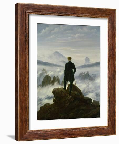 The Wanderer Above the Sea of Fog, about 1818-Caspar David Friedrich-Framed Premium Giclee Print