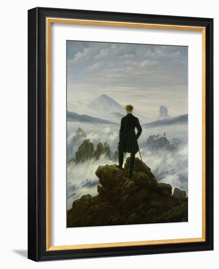 The Wanderer Above the Sea of Fog, about 1818-Caspar David Friedrich-Framed Premium Giclee Print