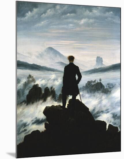 The Wanderer Above the Sea of Fog, c.1818-Caspar David Friedrich-Mounted Art Print