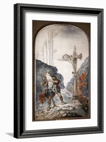 The Wandering Jew, Surprised by the Calvary Which Calls Him, Oil Painting on Canvas by Gustave More-Gustave Moreau-Framed Giclee Print