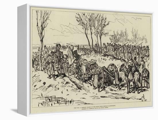 The War, a Russian Column on the March from Chotim to Liptschany-null-Framed Premier Image Canvas