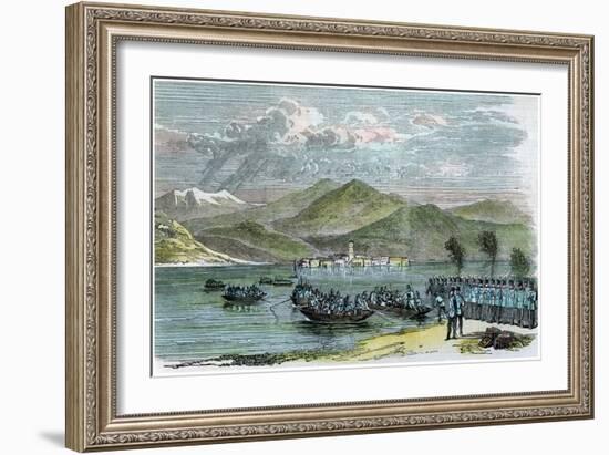 The War, Austrians Crossing the Lago Maggiore, Italy, C1875-Morgan Morgan-Framed Giclee Print