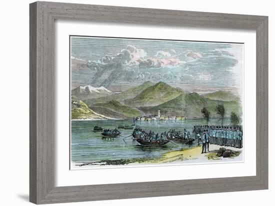 The War, Austrians Crossing the Lago Maggiore, Italy, C1875-Morgan Morgan-Framed Giclee Print