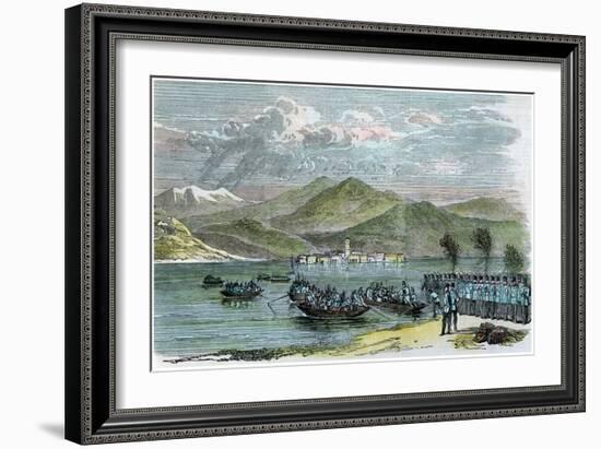 The War, Austrians Crossing the Lago Maggiore, Italy, C1875-Morgan Morgan-Framed Giclee Print