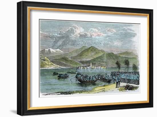 The War, Austrians Crossing the Lago Maggiore, Italy, C1875-Morgan Morgan-Framed Giclee Print