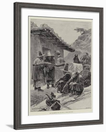 The War Between China and Japan, a Corean Rest-House-Richard Caton Woodville II-Framed Giclee Print