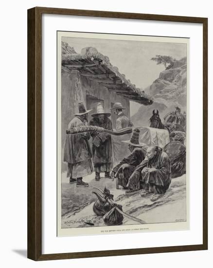 The War Between China and Japan, a Corean Rest-House-Richard Caton Woodville II-Framed Giclee Print