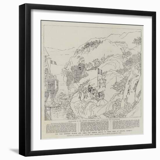 The War Between France and China, the French Driven to their Ships at Kelung, Formosa-null-Framed Giclee Print