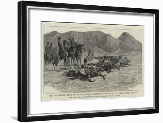 The War Between Servia and Bulgaria, Cavalry Manoeuvres before Prince Alexander at Mala Tirnova-Maksymiljan Antoni Piotrowski-Framed Giclee Print