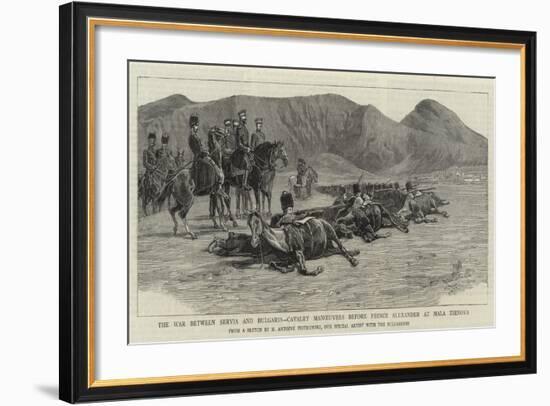 The War Between Servia and Bulgaria, Cavalry Manoeuvres before Prince Alexander at Mala Tirnova-Maksymiljan Antoni Piotrowski-Framed Giclee Print