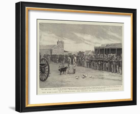 The War-Cloud in Mashonaland, the Parade of Volunteers in Fort Victoria-null-Framed Giclee Print