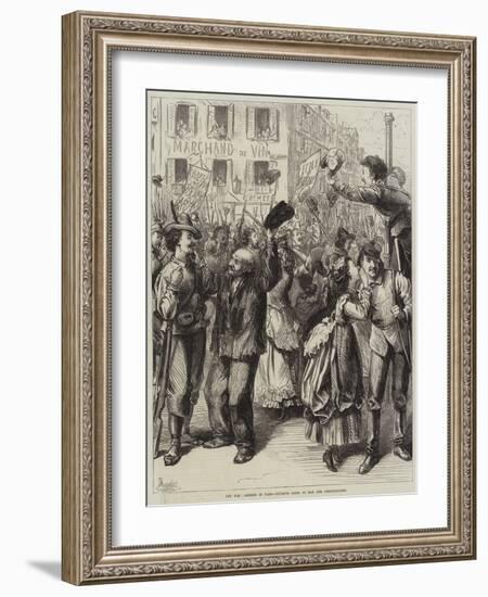 The War, Defence of Paris, Students Going to Man the Fortifications-Frederick Barnard-Framed Giclee Print