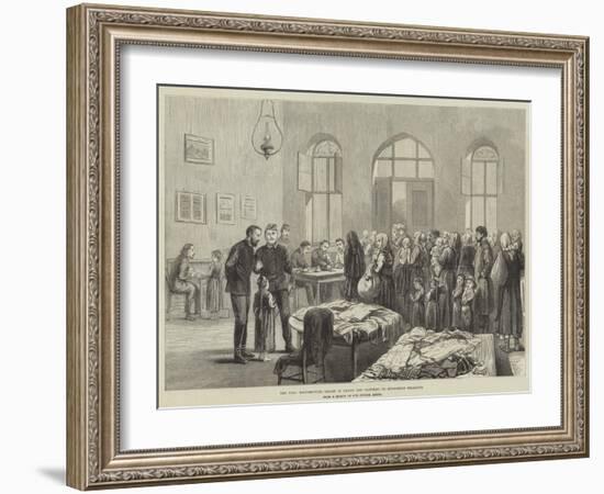 The War, Distributing Relief in Money and Clothing to Bulgarian Peasants-null-Framed Giclee Print