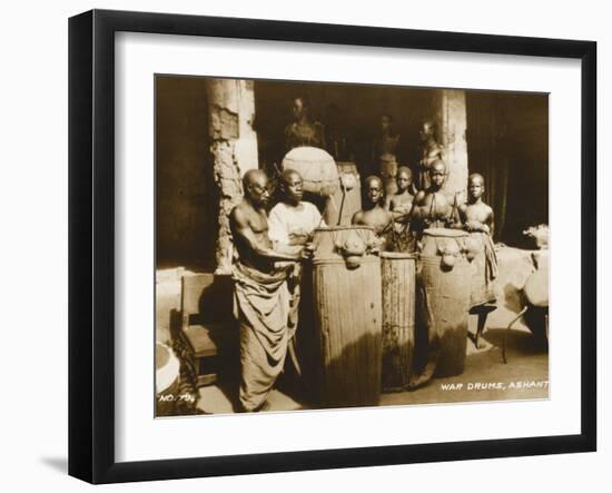 The War Drums of the Ashanti Tribesmen - Gold Coast, West Africa - Ghana-null-Framed Photographic Print